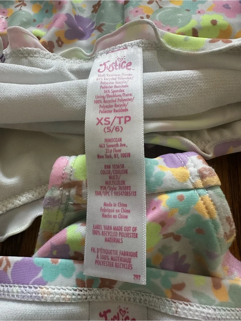 Justice Pastel Floral Two-Piece Swim Set - Pink, Purple, Blue, Yellow, Mint